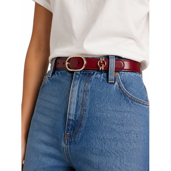 Gucci Interlocking GG Logo Leather Belt Russet Red Size 80cm/ 32in main image 6